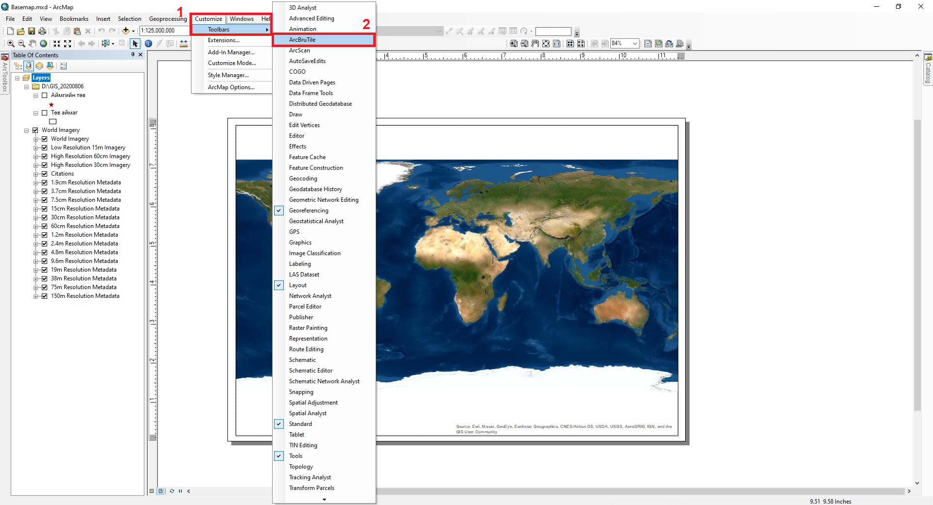 Process Imagery In ArcMap Using Bing Map - CBIT